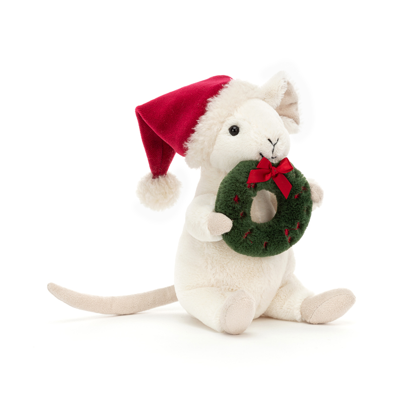Merry Mouse med julekrans - Jellycat