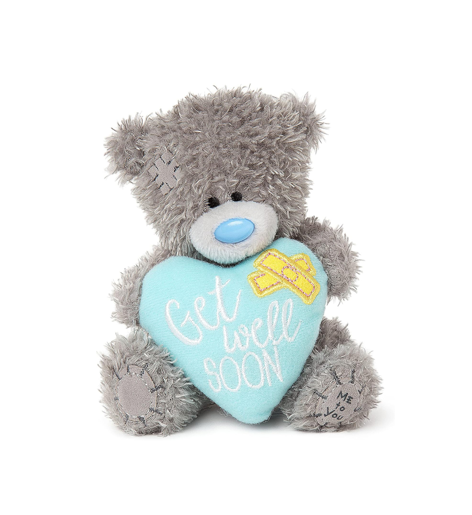 Bamse "Get well soon" på hjerte, 10 cm - Me to You