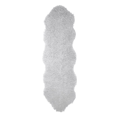 Wooly sølv - kunstig dobbelt saueskinn