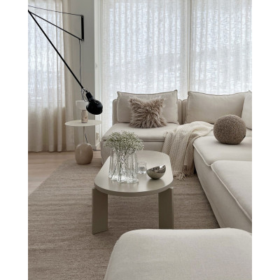 Bello light beige - håndvevd ullteppe