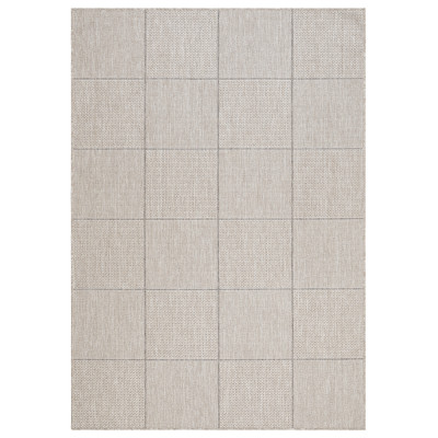 Madrid Square lyst lin - teppe med gummiert underside