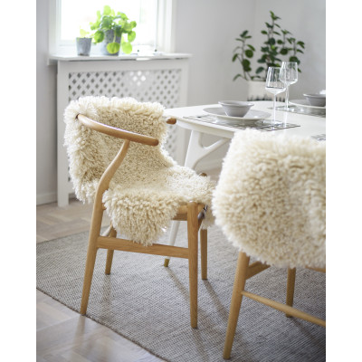 Wooly beige - kunstig saueskinn