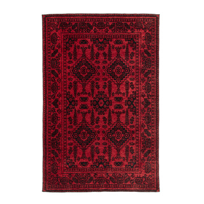 Afghany rød - maskinvevd teppe